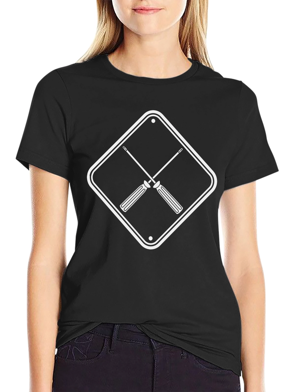 Crossed Screwdrivers Graphic Tee - Black