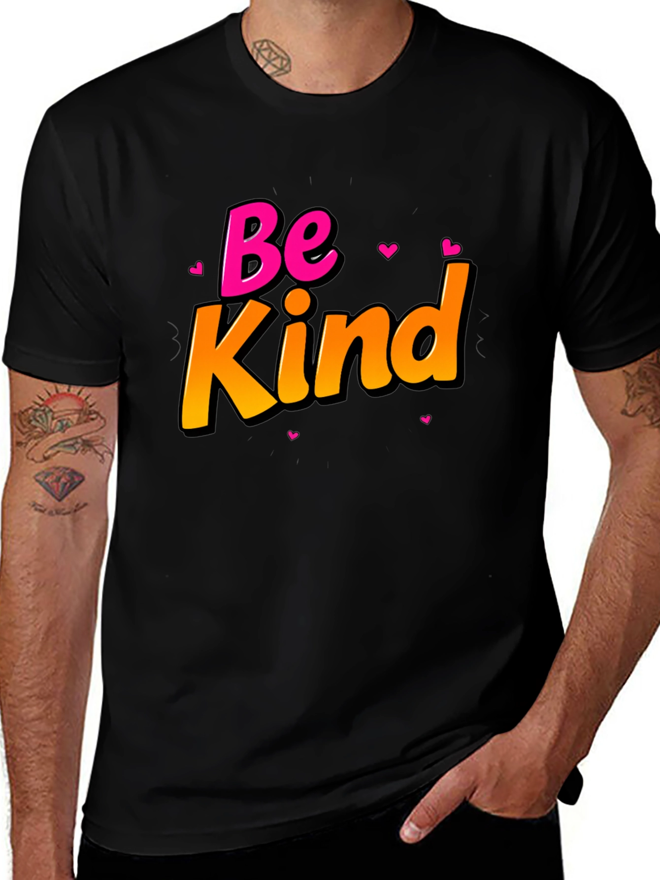 Be Kind Black T-Shirt - Positive Message Tee