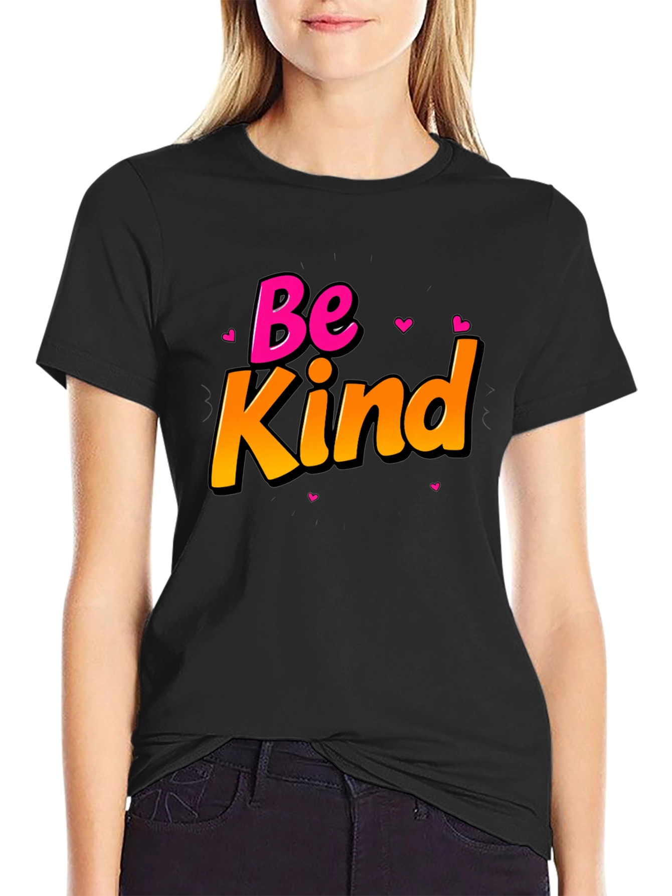 Be Kind Black T-Shirt - Positive Message Tee