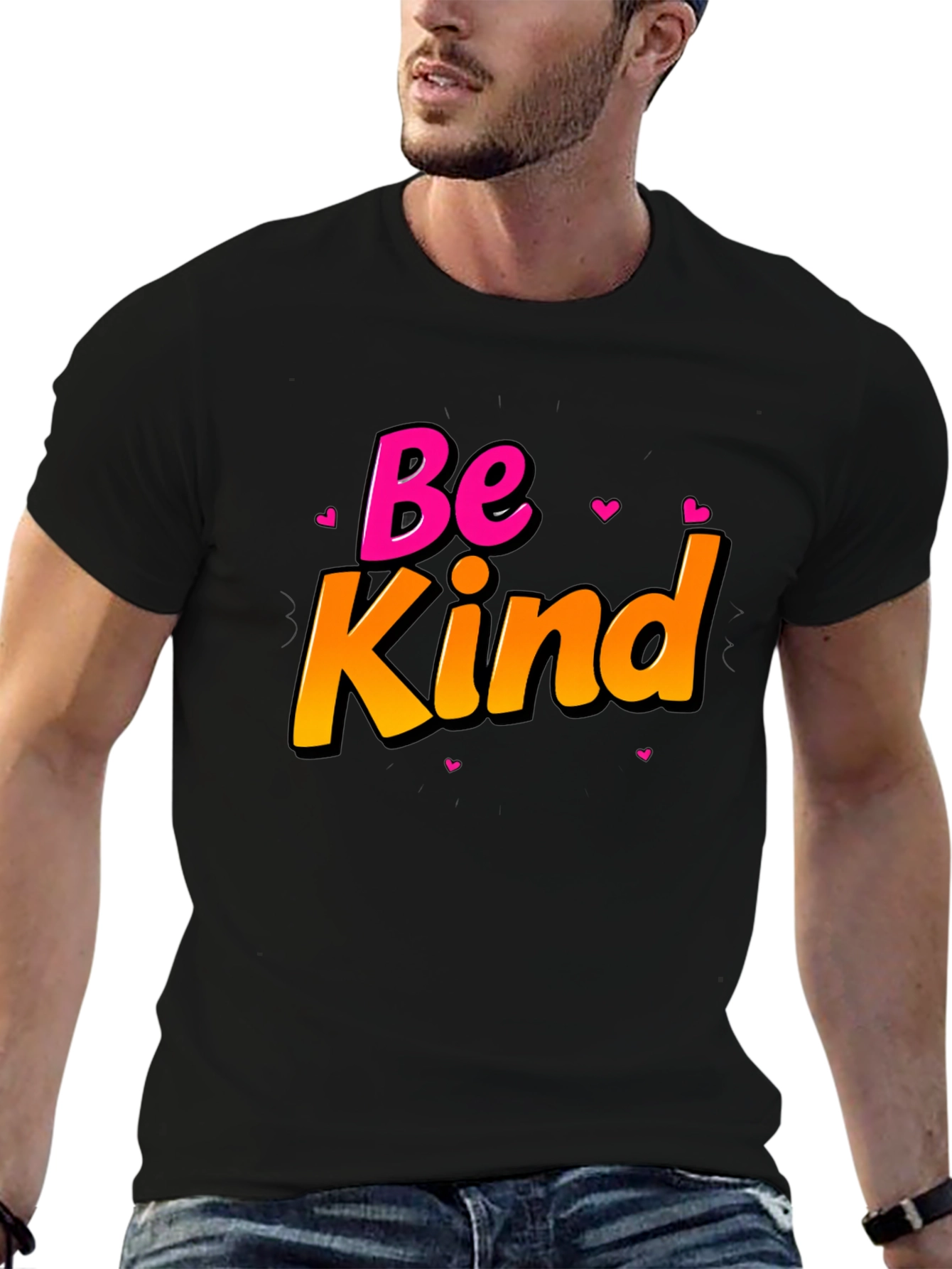 Be Kind Black T-Shirt - Positive Message Tee