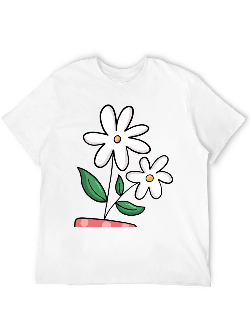 Daisy Flower Graphic Black T-Shirt