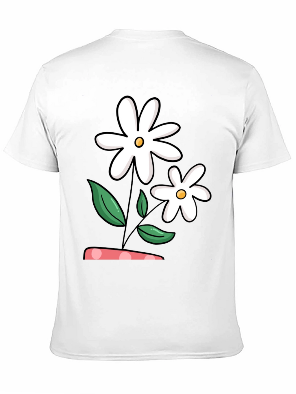 Daisy Flower Graphic Black T-Shirt