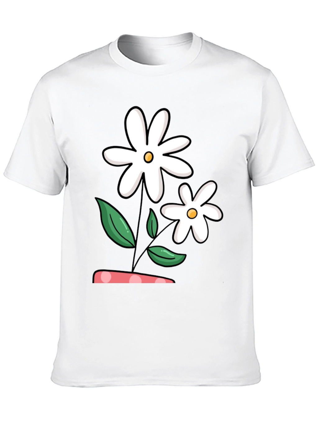 Daisy Flower Graphic Black T-Shirt