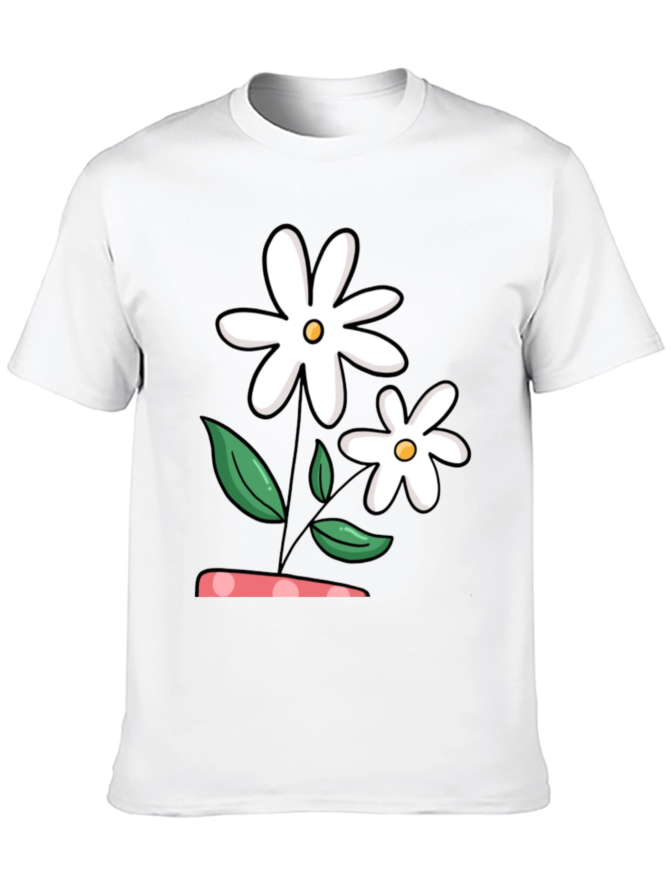 Daisy Flower Graphic Black T-Shirt