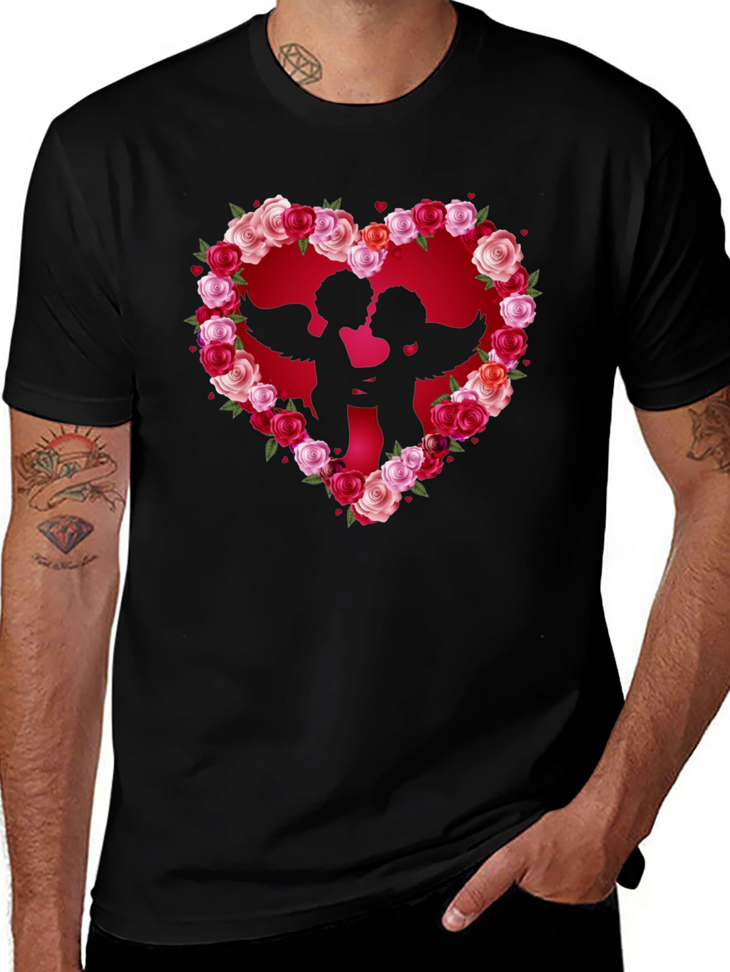 Cupid Heart Roses T-Shirt