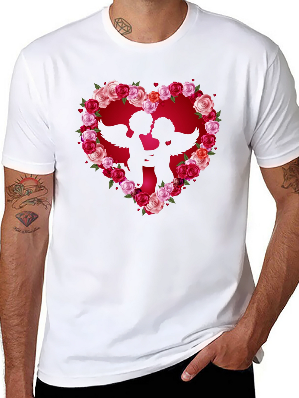 Cupid Heart Roses T-Shirt