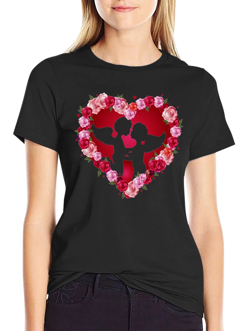 Cupid Heart Roses T-Shirt