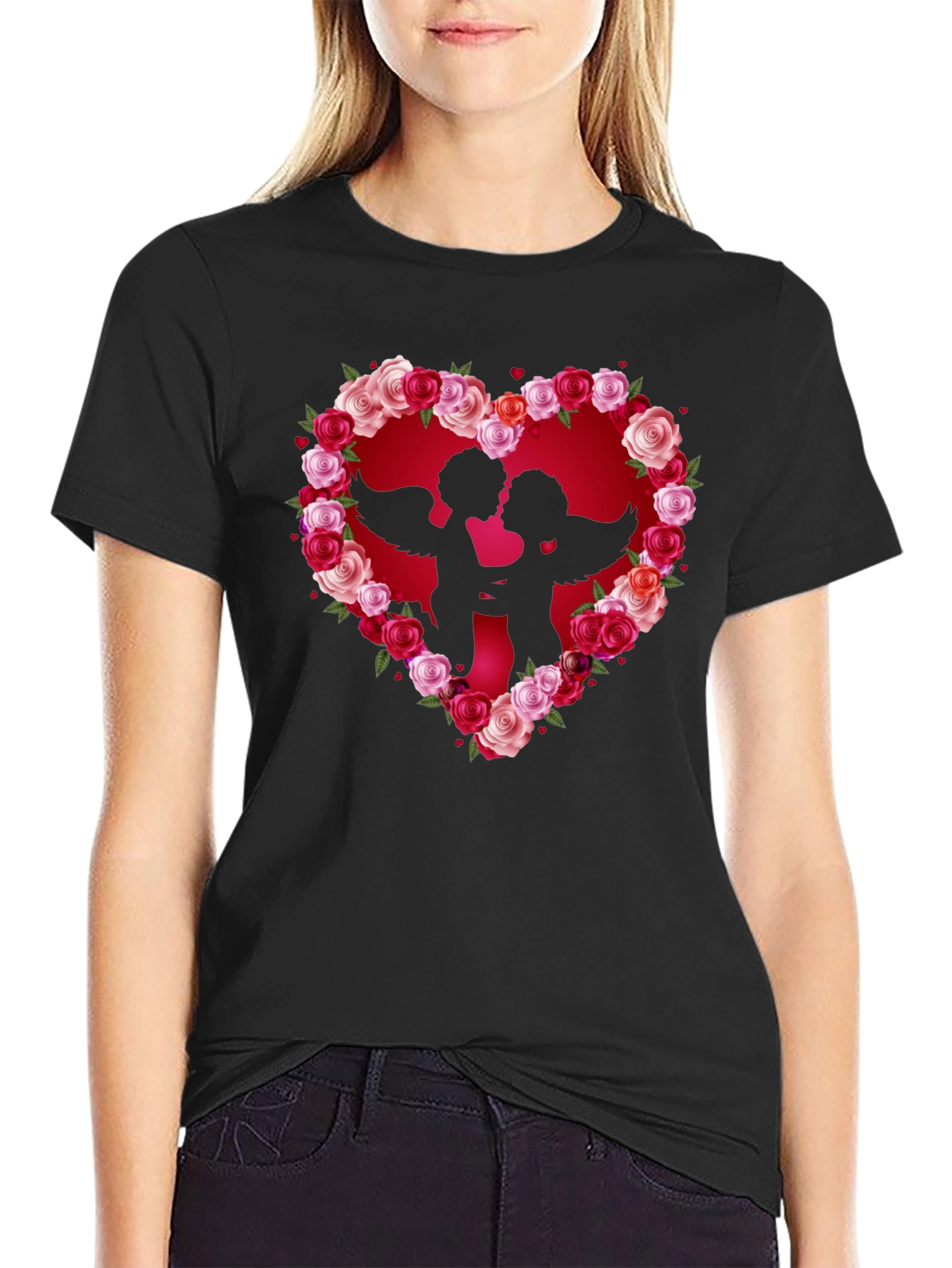 Cupid Heart Roses T-Shirt