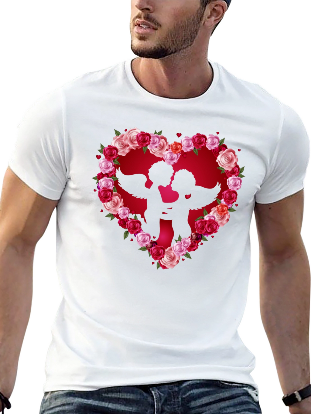 Cupid Heart Roses T-Shirt