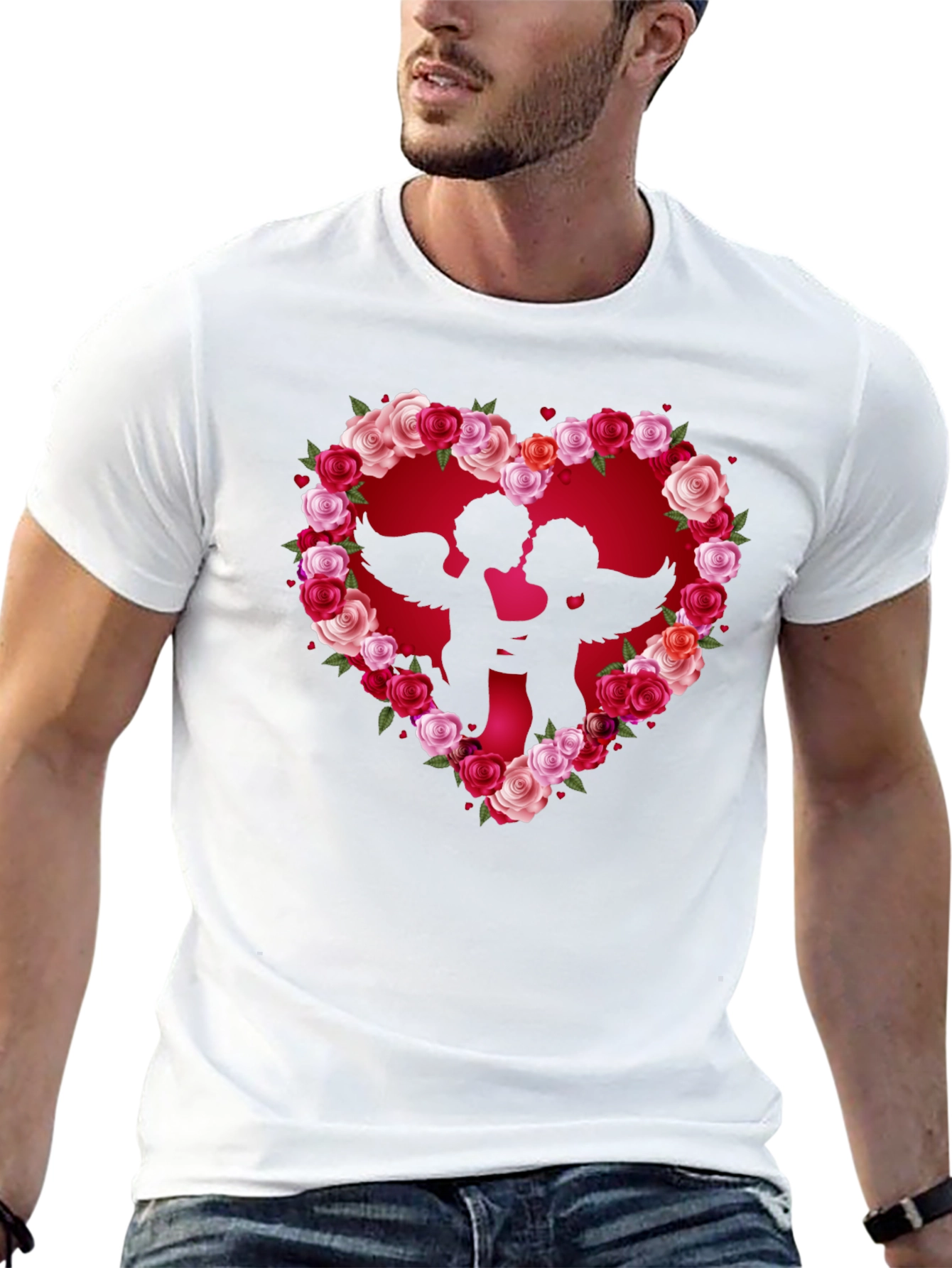 Cupid Heart Roses T-Shirt