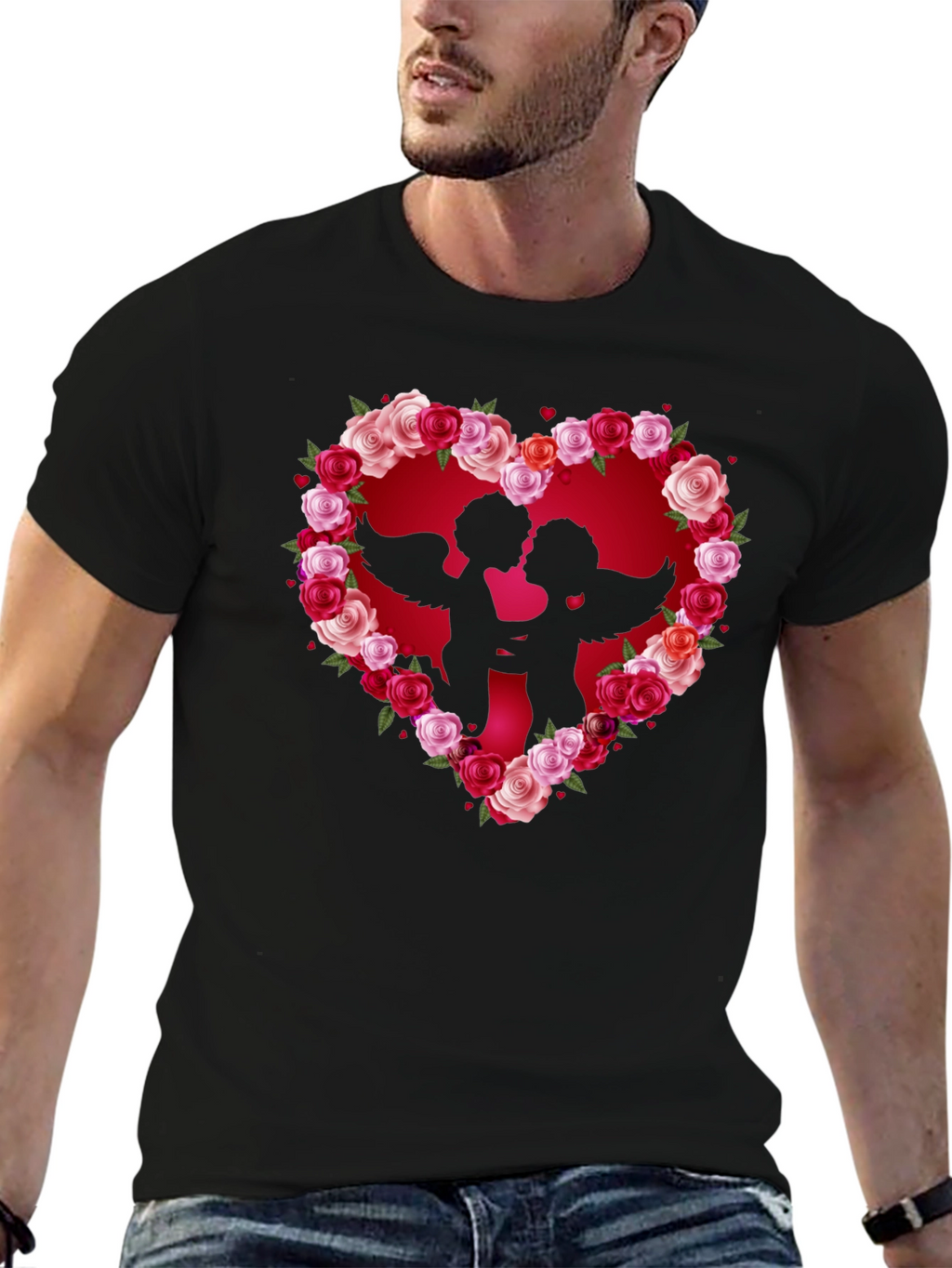 Cupid Heart Roses T-Shirt