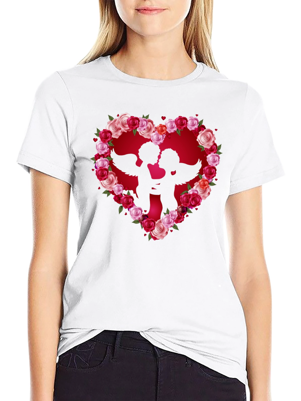 Cupid Heart Roses T-Shirt