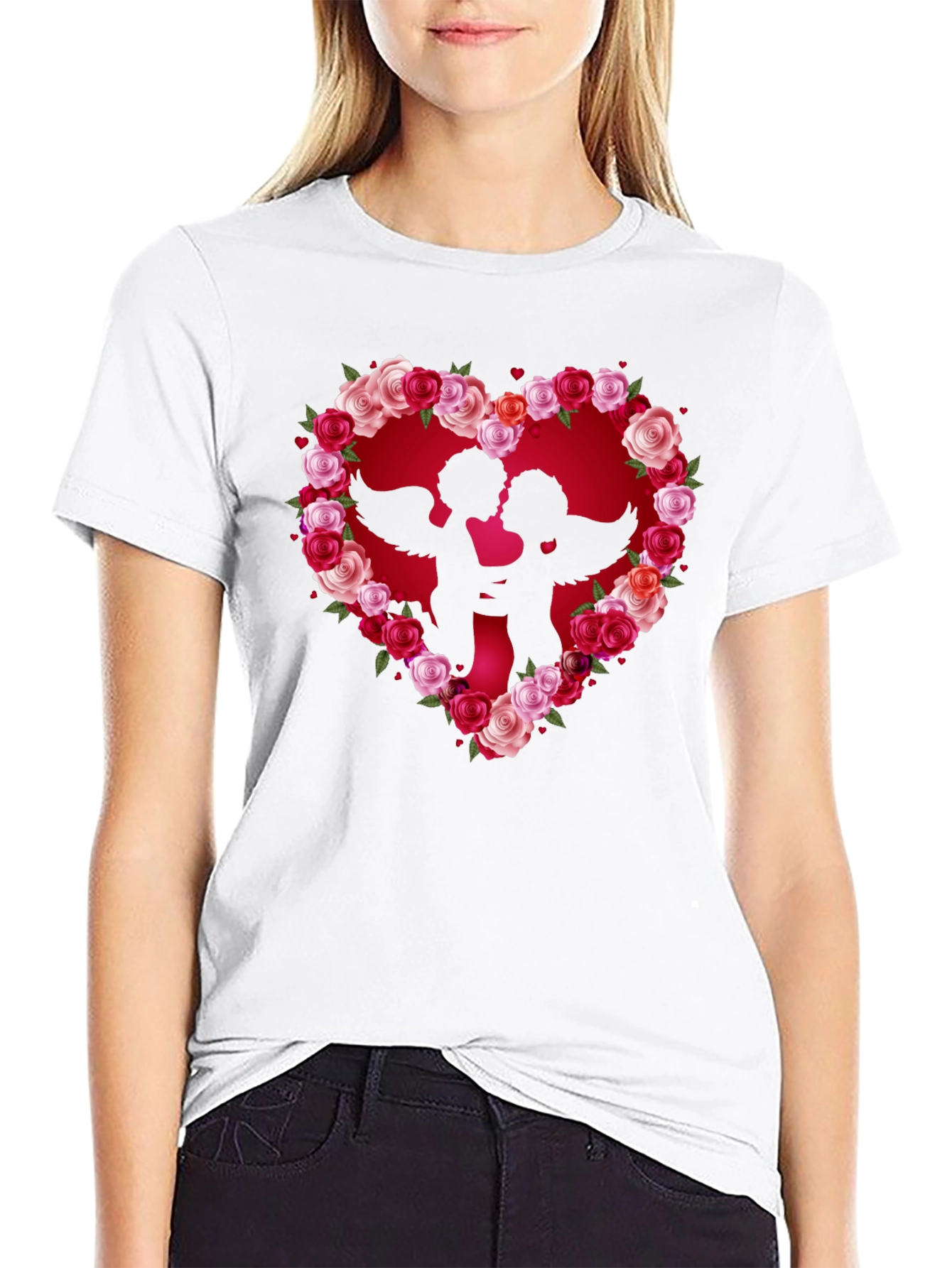 Cupid Heart Roses T-Shirt
