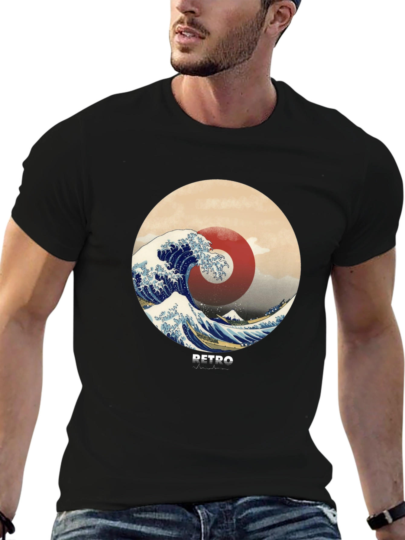 Retro Wave Graphic Tee - Stylish Casual Comfort