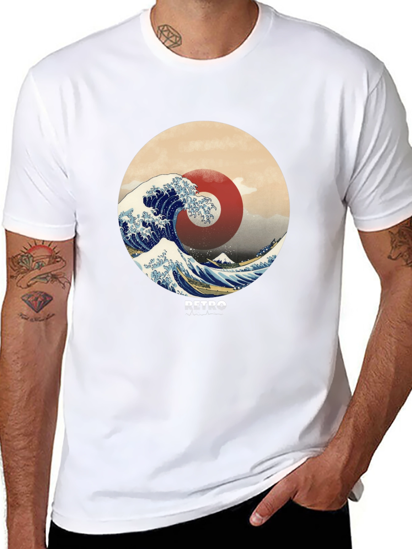 Retro Wave Graphic Tee - Stylish Casual Comfort