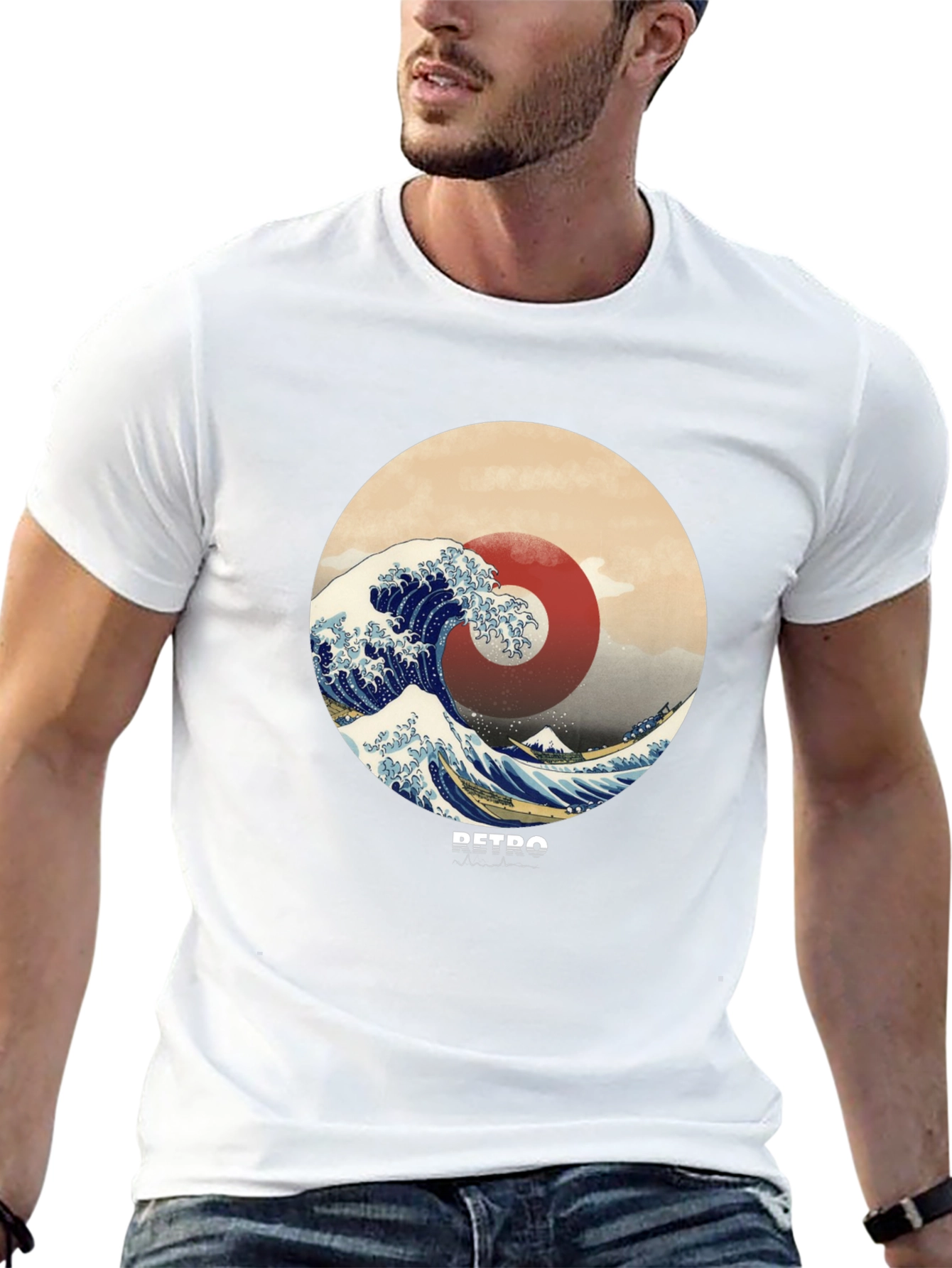 Retro Wave Graphic Tee - Stylish Casual Comfort