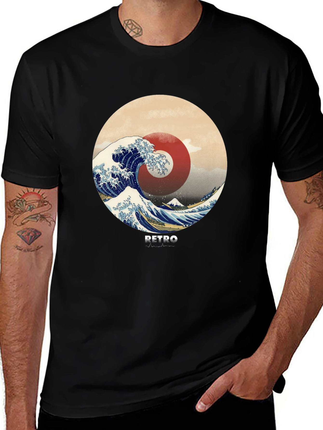 Retro Wave Graphic Tee - Stylish Casual Comfort