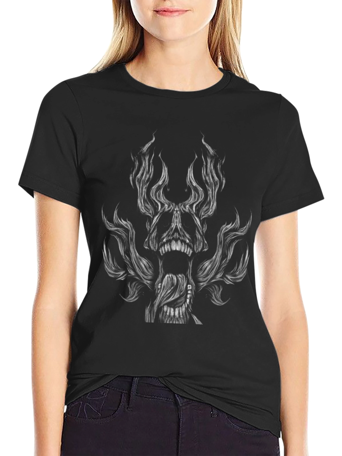 Dark Graphic Tee - Twisted Skull Design