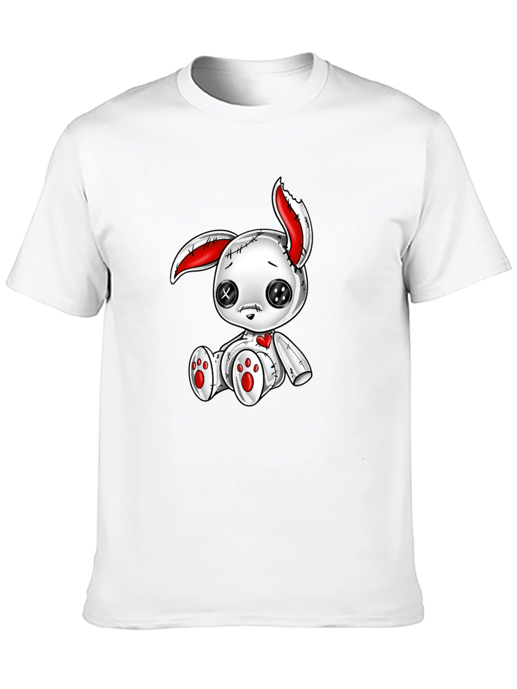 Creepy Cute Bunny Graphic Tee - Black