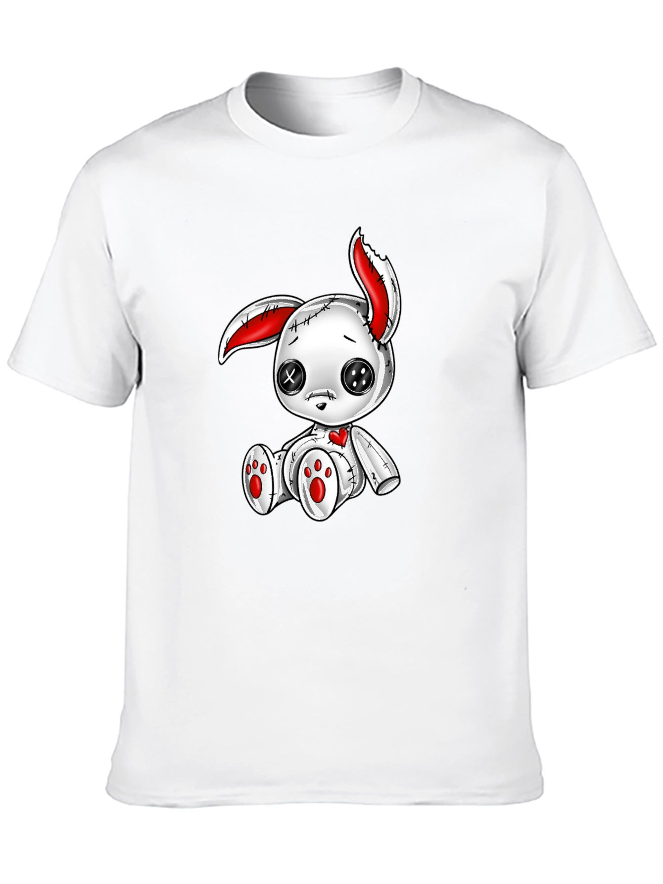 Creepy Cute Bunny Graphic Tee - Black