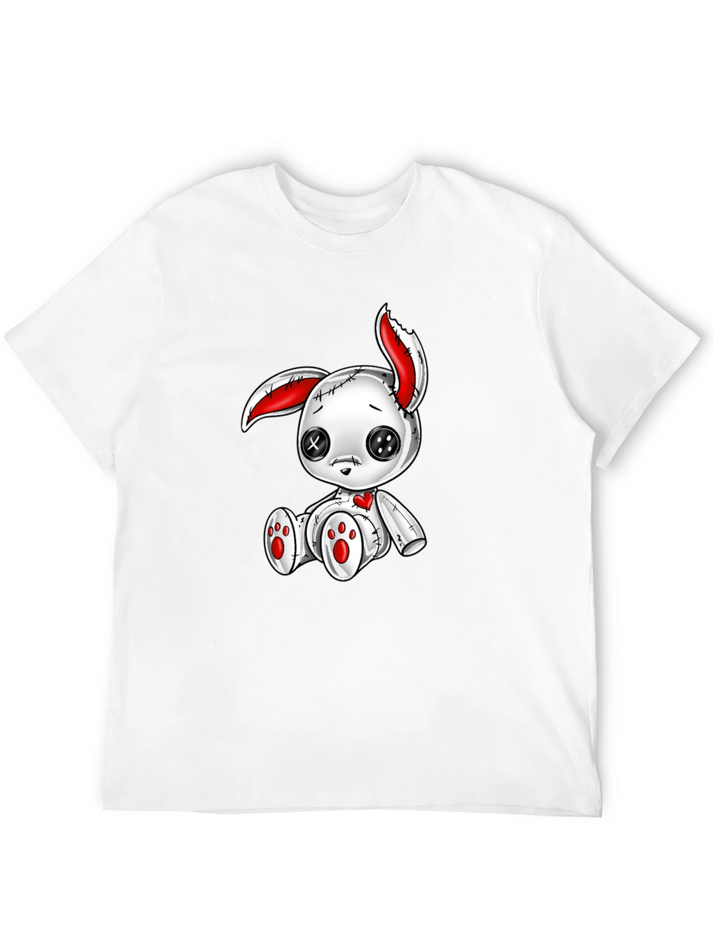Creepy Cute Bunny Graphic Tee - Black