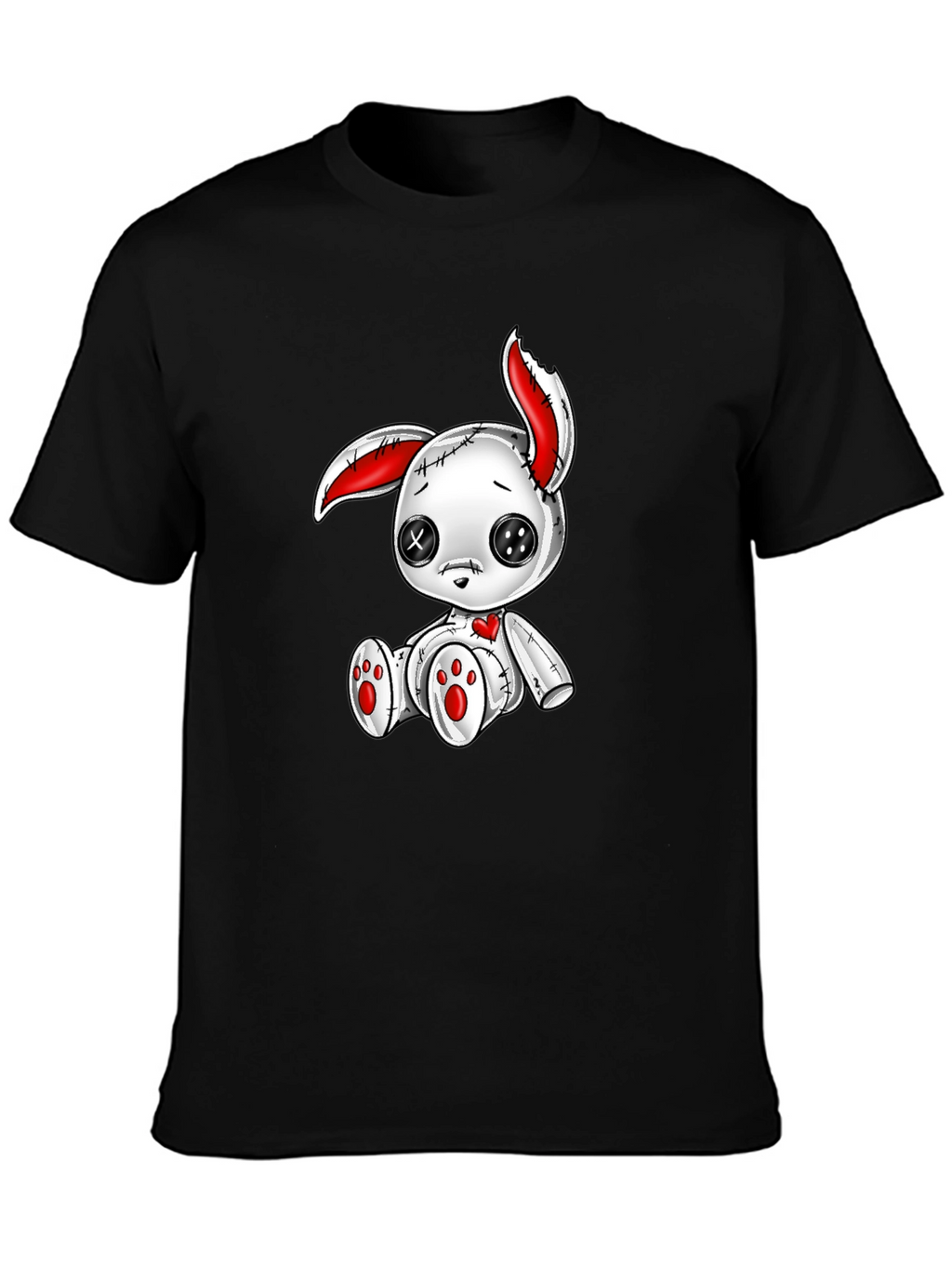 Creepy Cute Bunny Graphic Tee - Black
