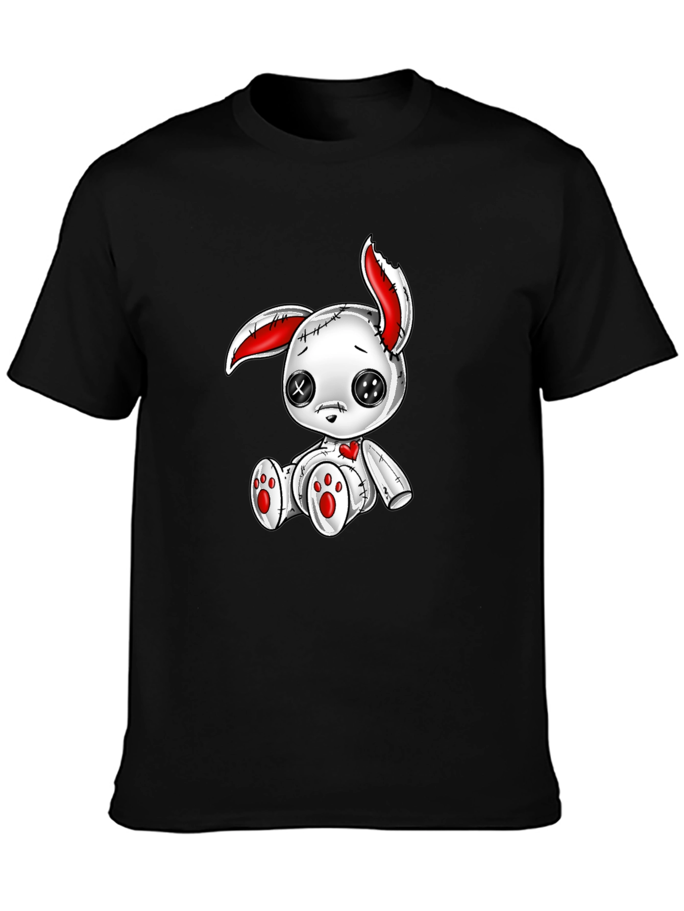 Creepy Cute Bunny Graphic Tee - Black