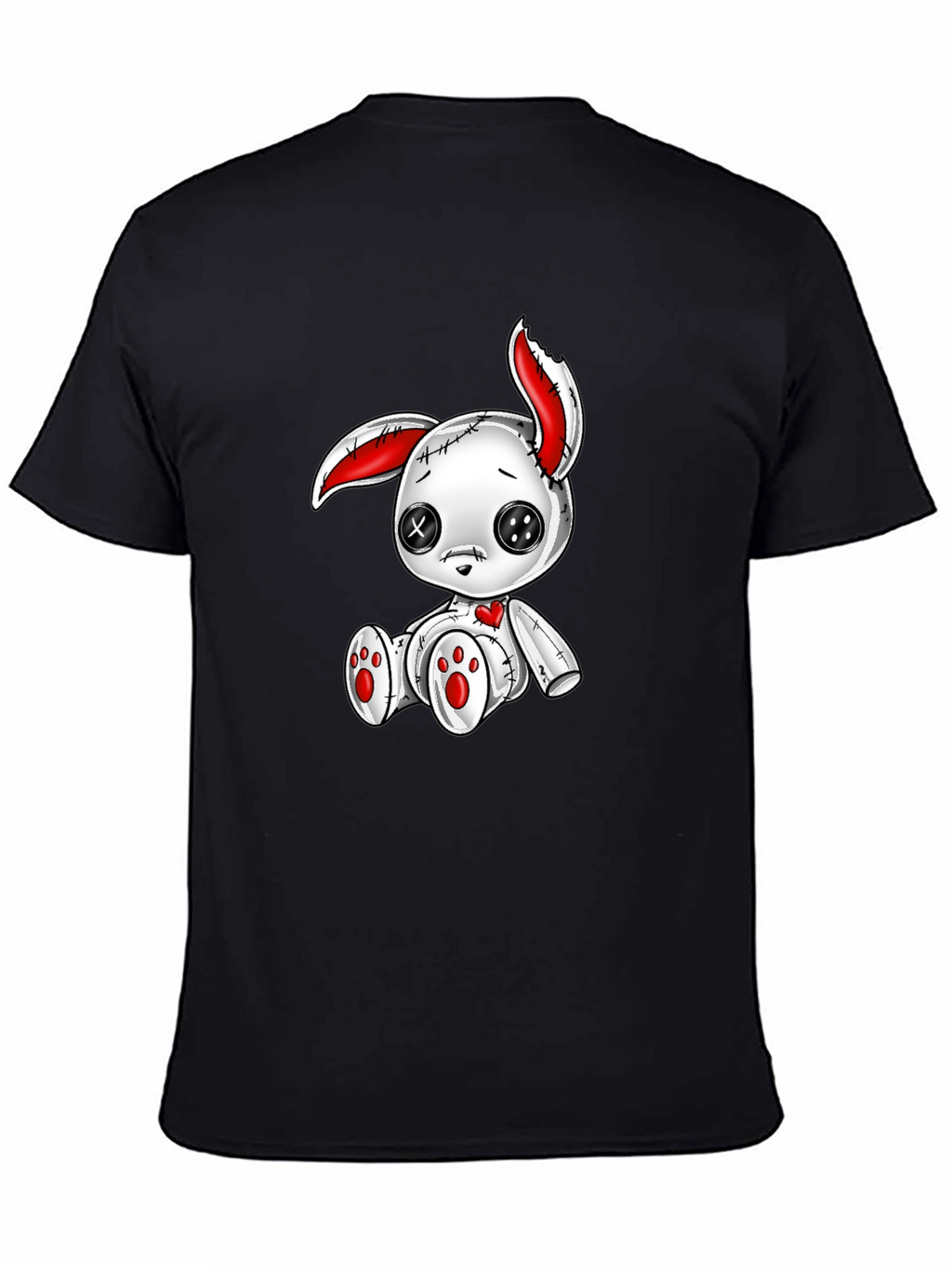 Creepy Cute Bunny Graphic Tee - Black
