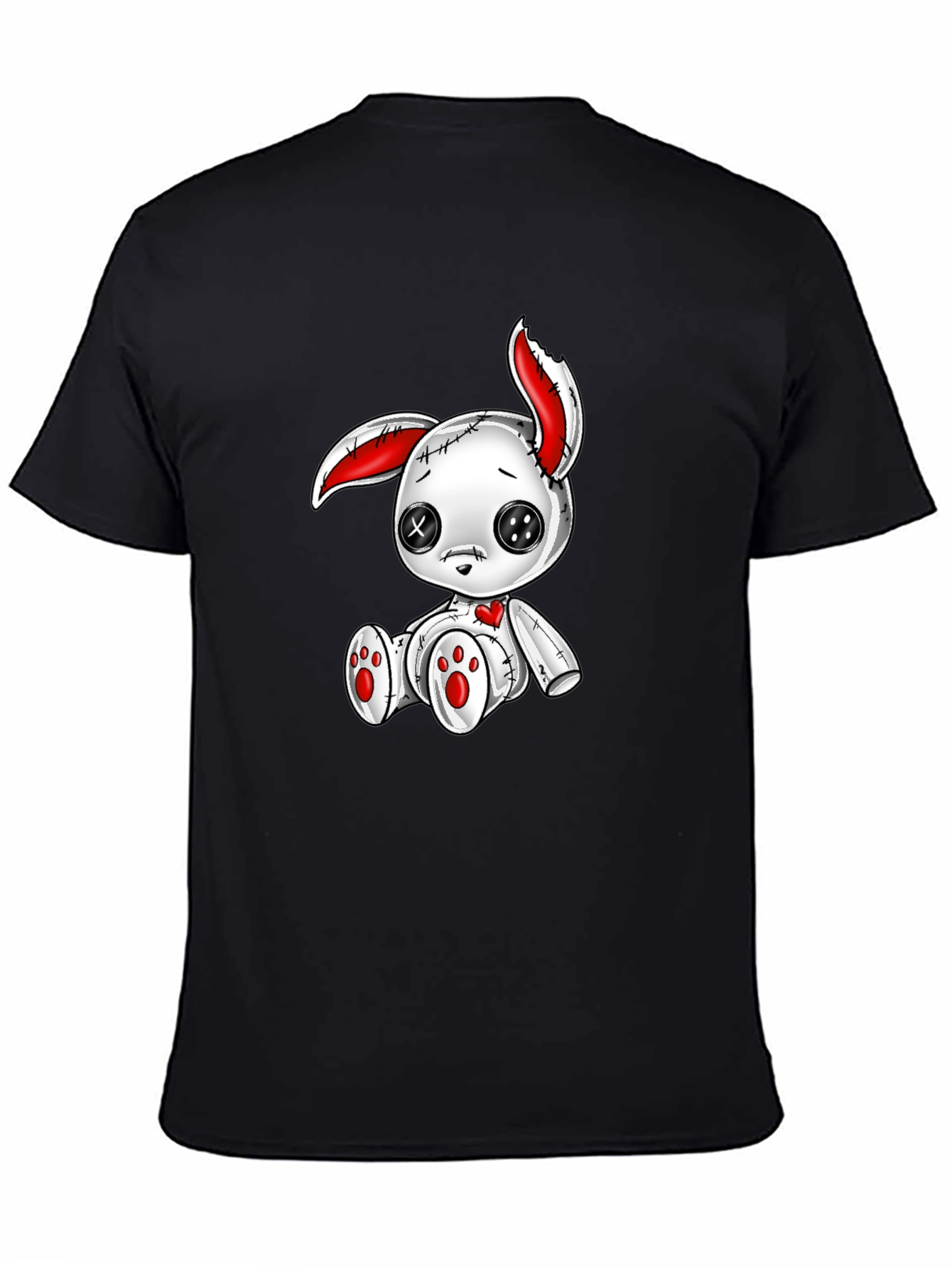 Creepy Cute Bunny Graphic Tee - Black