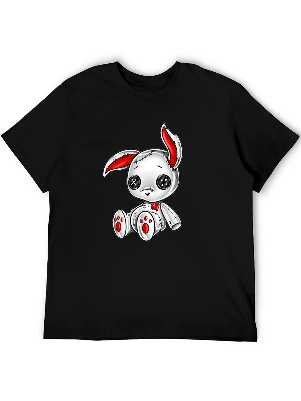 Creepy Cute Bunny Graphic Tee - Black