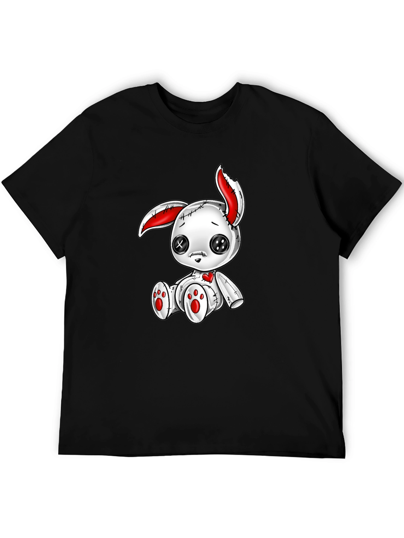 Creepy Cute Bunny Graphic Tee - Black