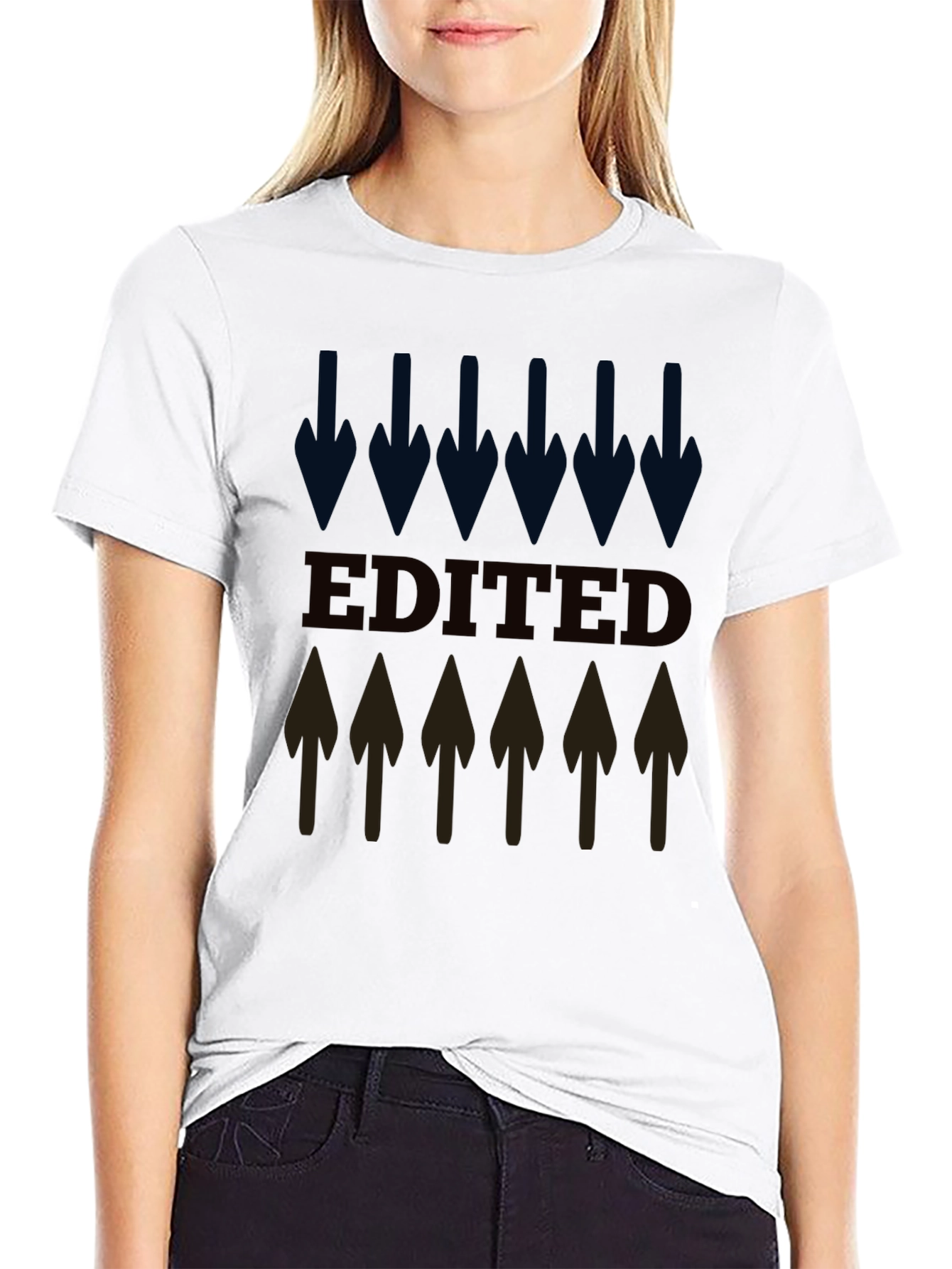 Editted Arrow Graphic Tee - Black Unisex T-Shirt