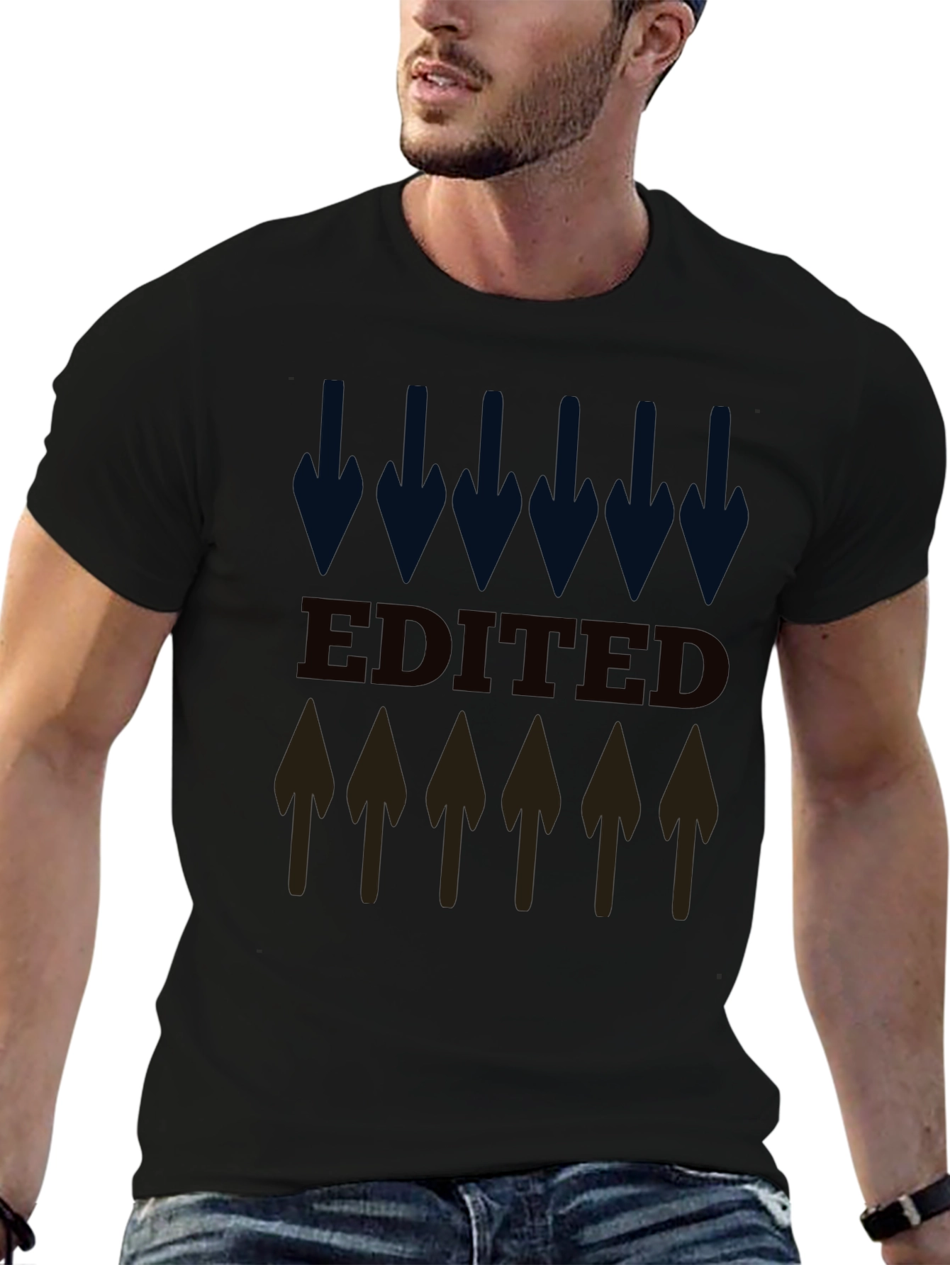 Editted Arrow Graphic Tee - Black Unisex T-Shirt