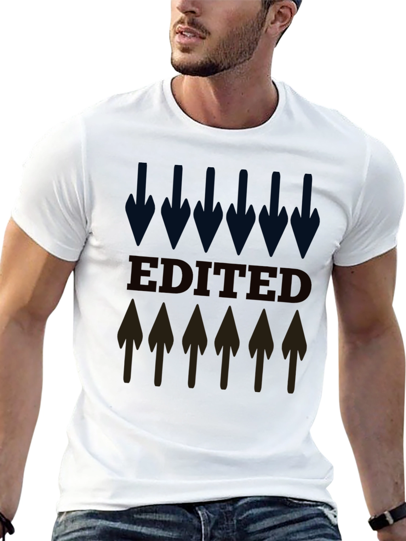 Editted Arrow Graphic Tee - Black Unisex T-Shirt