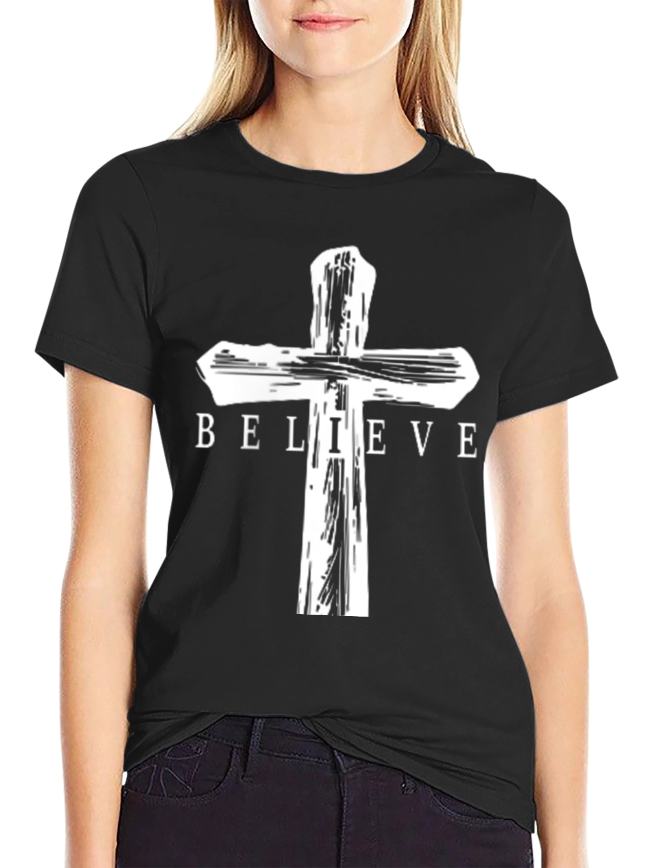 Believe Cross Graphic Tee - Christian Apparel