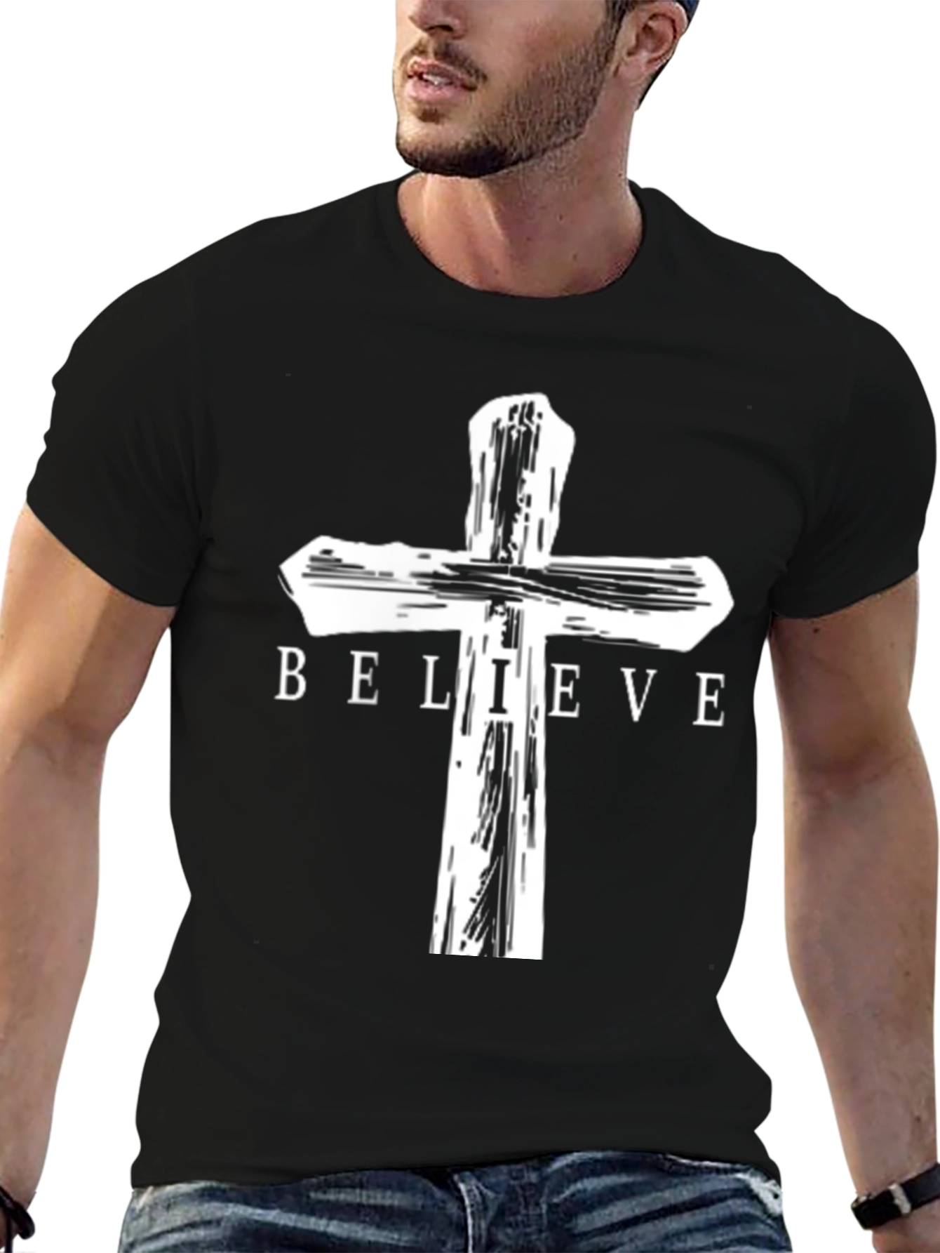 Believe Cross Graphic Tee - Christian Apparel