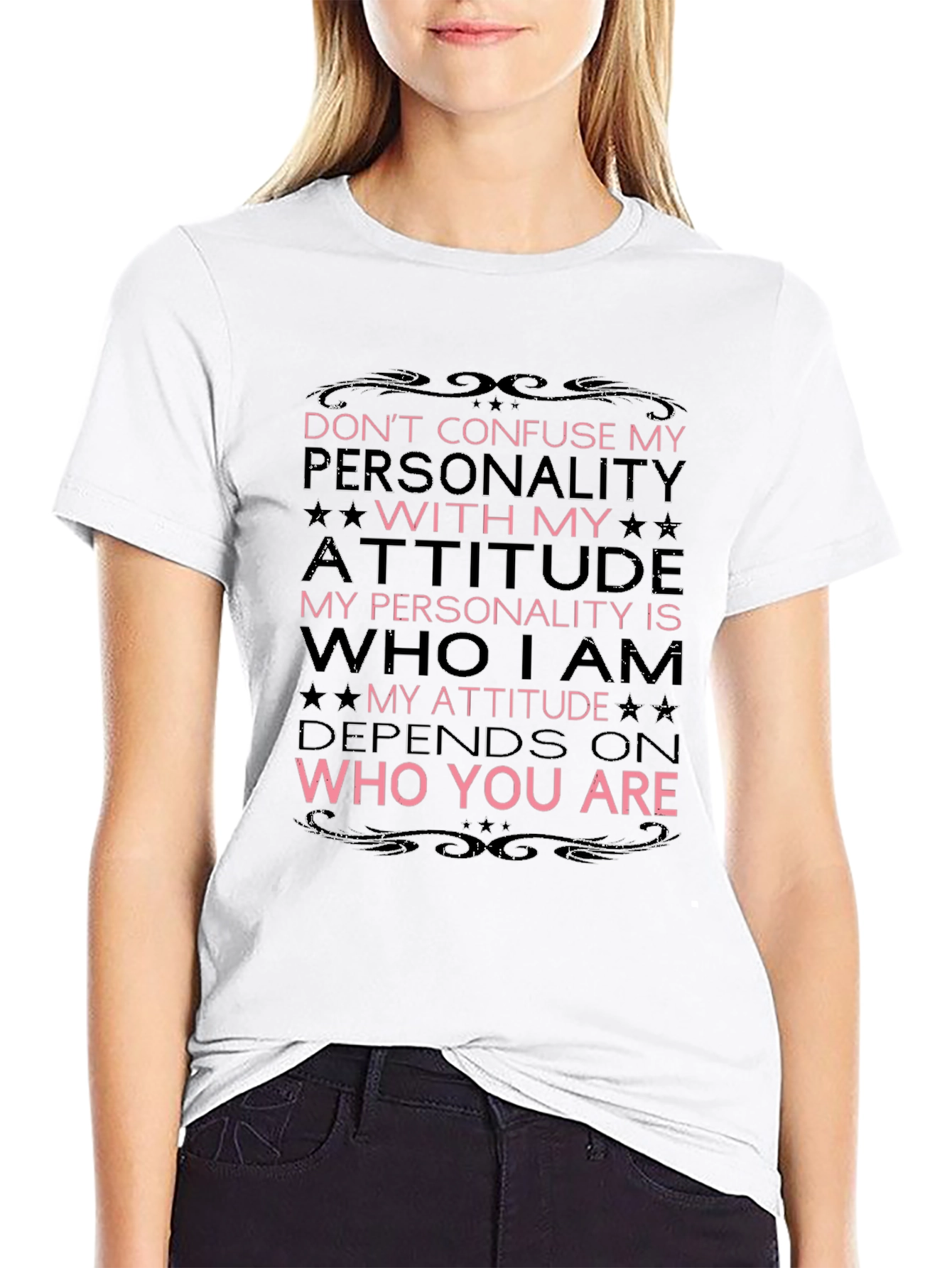 Attitude and Personality Graphic T-Shirt