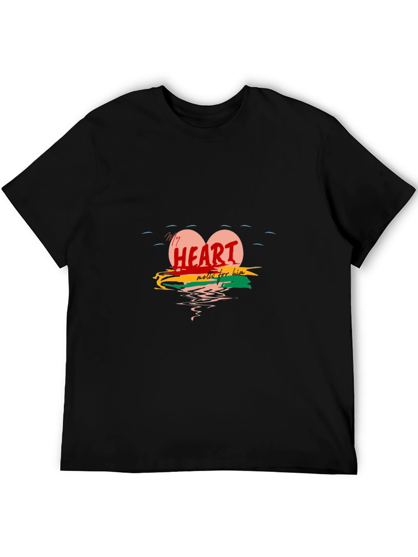 My Heart Melts For Him Black Tee