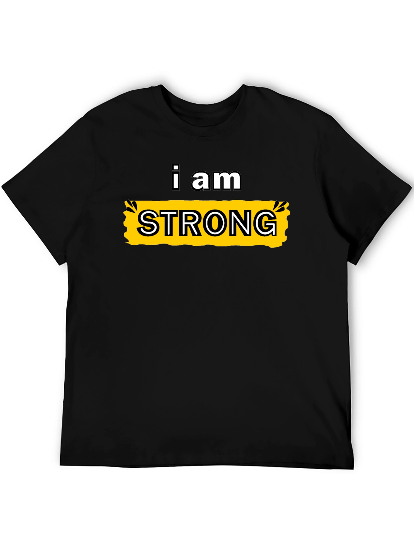 I Am Strong Graphic Tee - Black Cotton