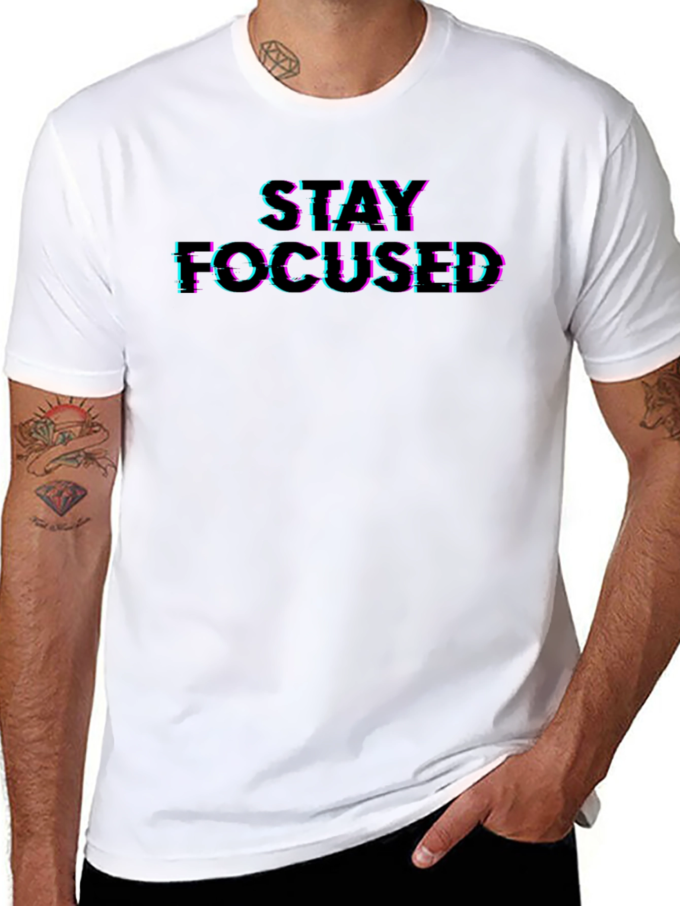Stay Focused Graphic Tee - Premium Black T-Shirt