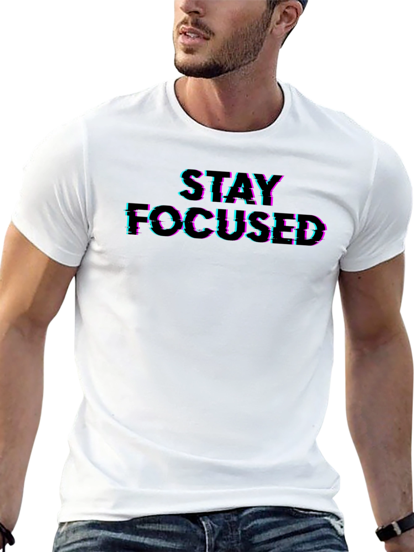 Stay Focused Graphic Tee - Premium Black T-Shirt