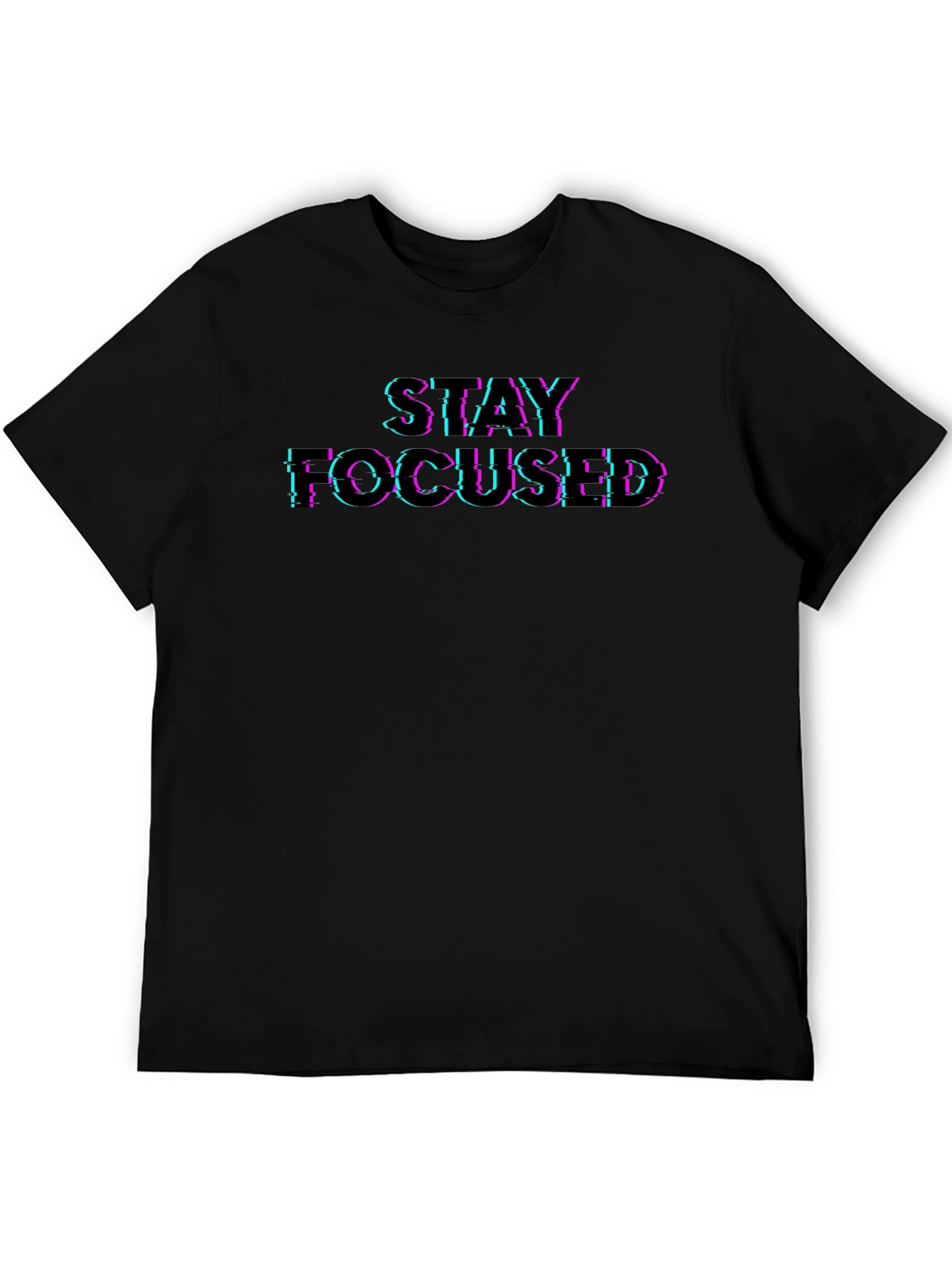 Stay Focused Graphic Tee - Premium Black T-Shirt