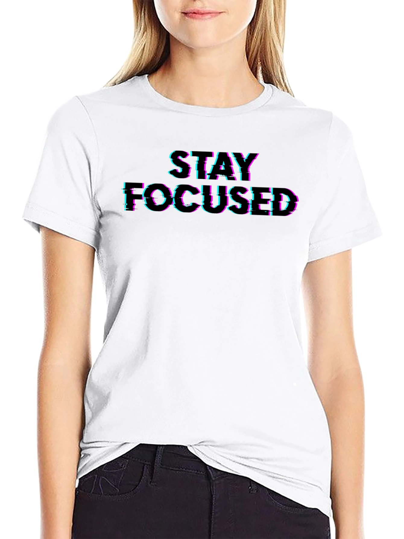 Stay Focused Graphic Tee - Premium Black T-Shirt