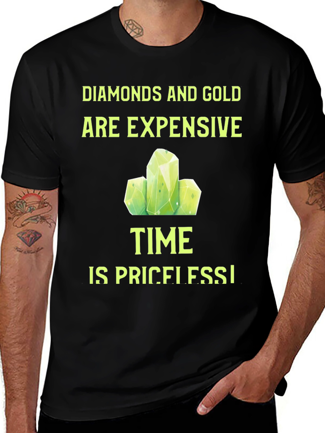 Diamonds and Gold T-Shirt - Time is Priceless!