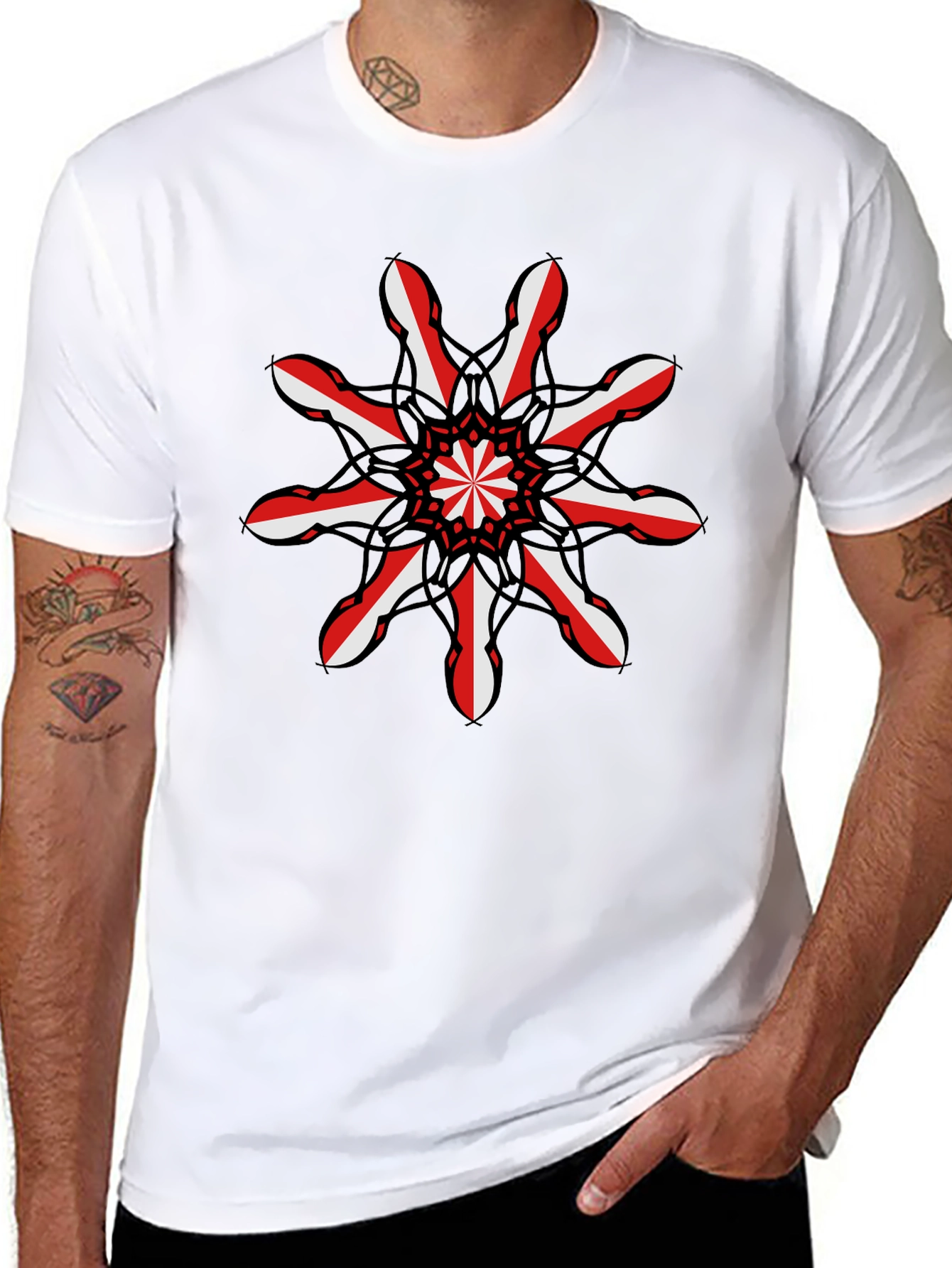 Abstract Mandala Graphic Tee - Stylish Black T-Shirt