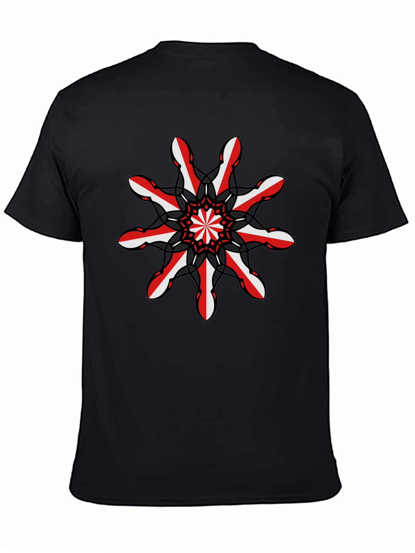 Abstract Mandala Graphic Tee - Stylish Black T-Shirt