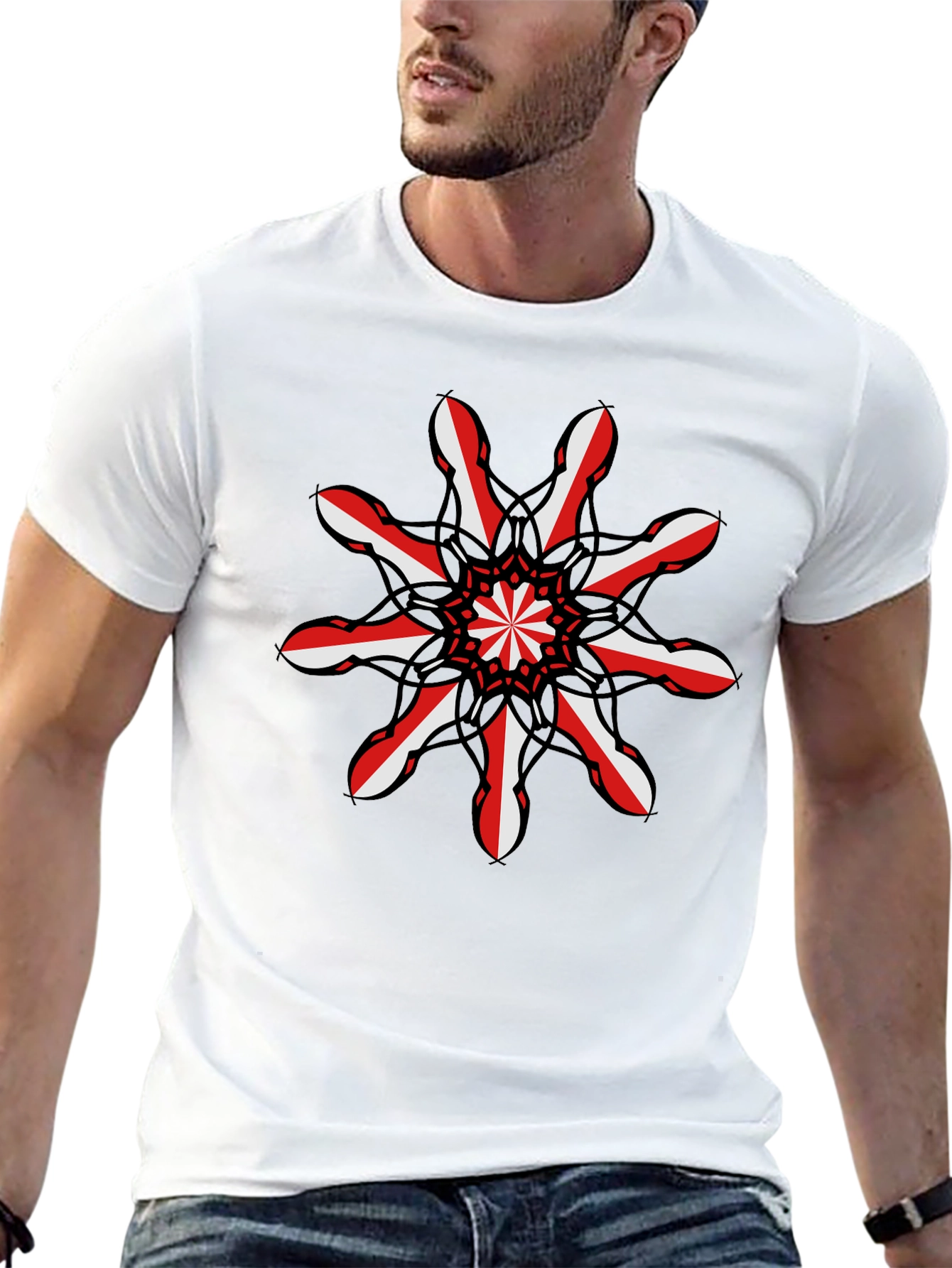 Abstract Mandala Graphic Tee - Stylish Black T-Shirt