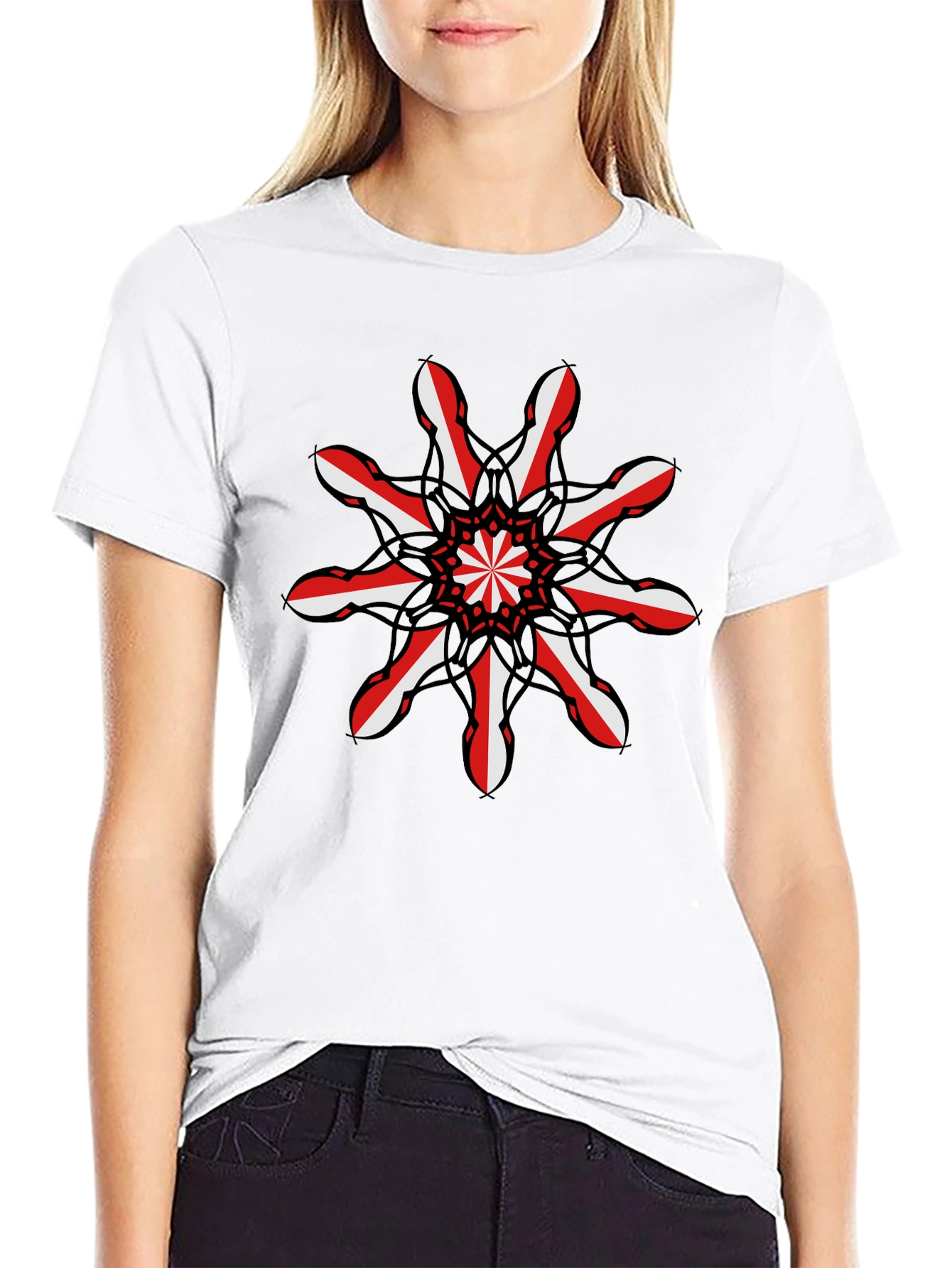 Abstract Mandala Graphic Tee - Stylish Black T-Shirt