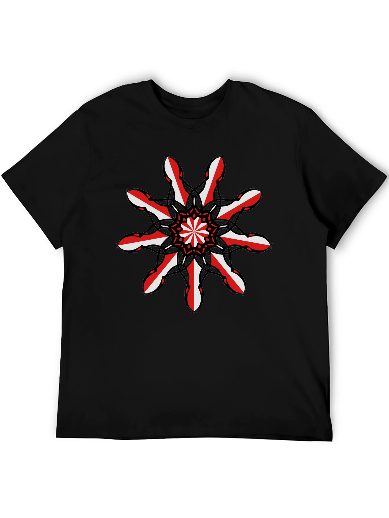 Abstract Mandala Graphic Tee - Stylish Black T-Shirt