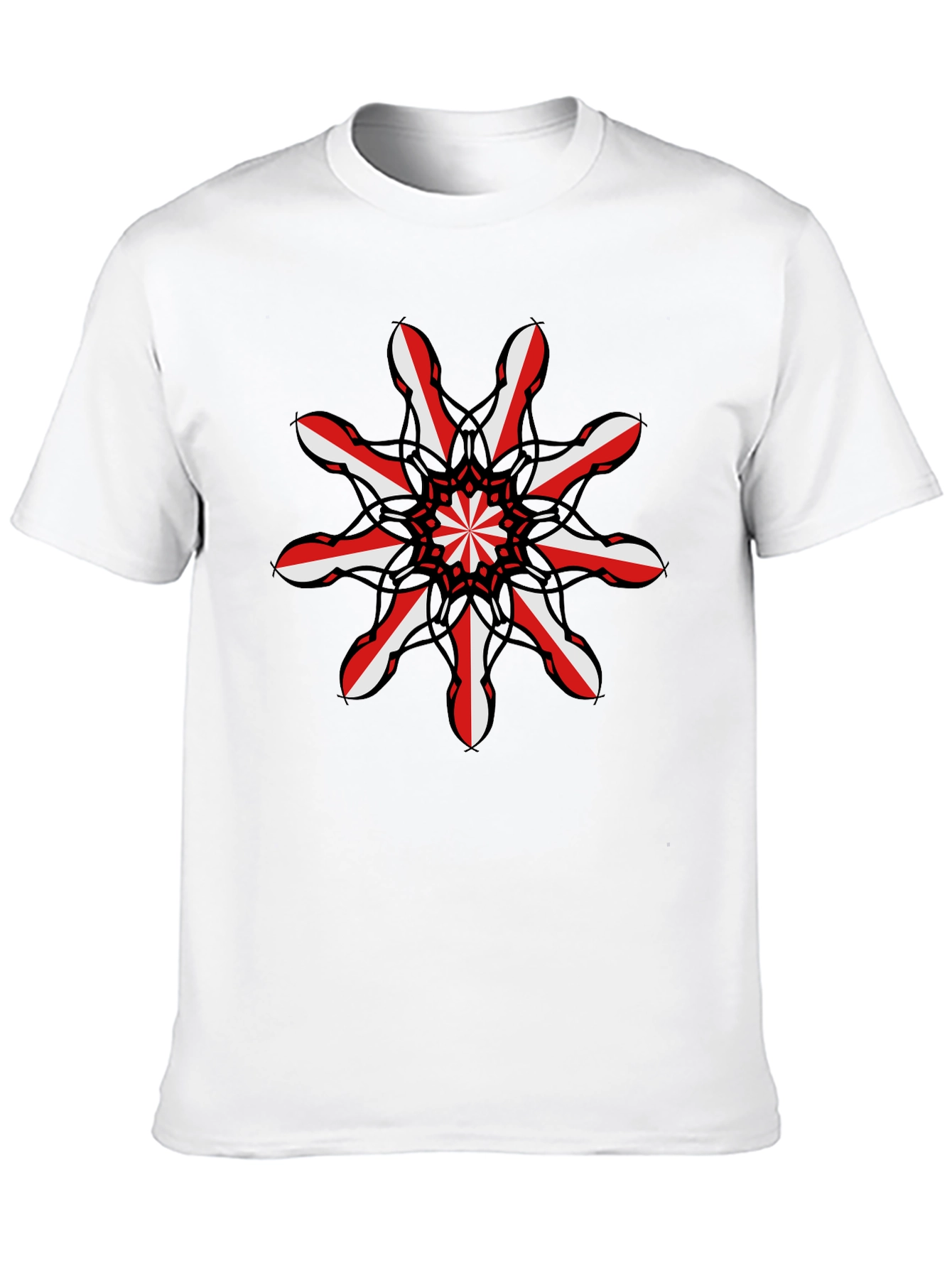 Abstract Mandala Graphic Tee - Stylish Black T-Shirt